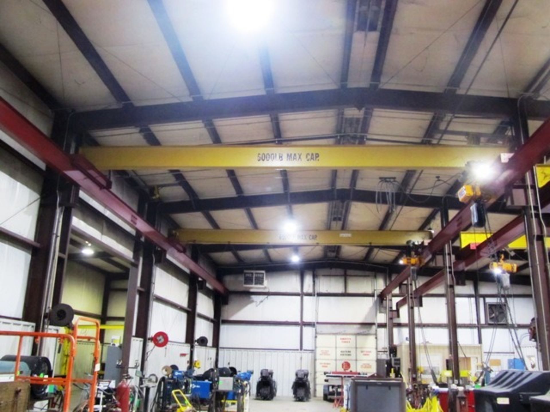 (2) 6,000lb Top Running Overhead Bridge Crane System