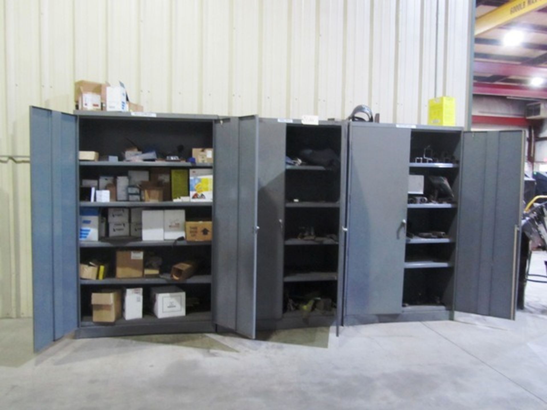 (3) 2 Drawer Storage Cabinets - (1) with Abrasives