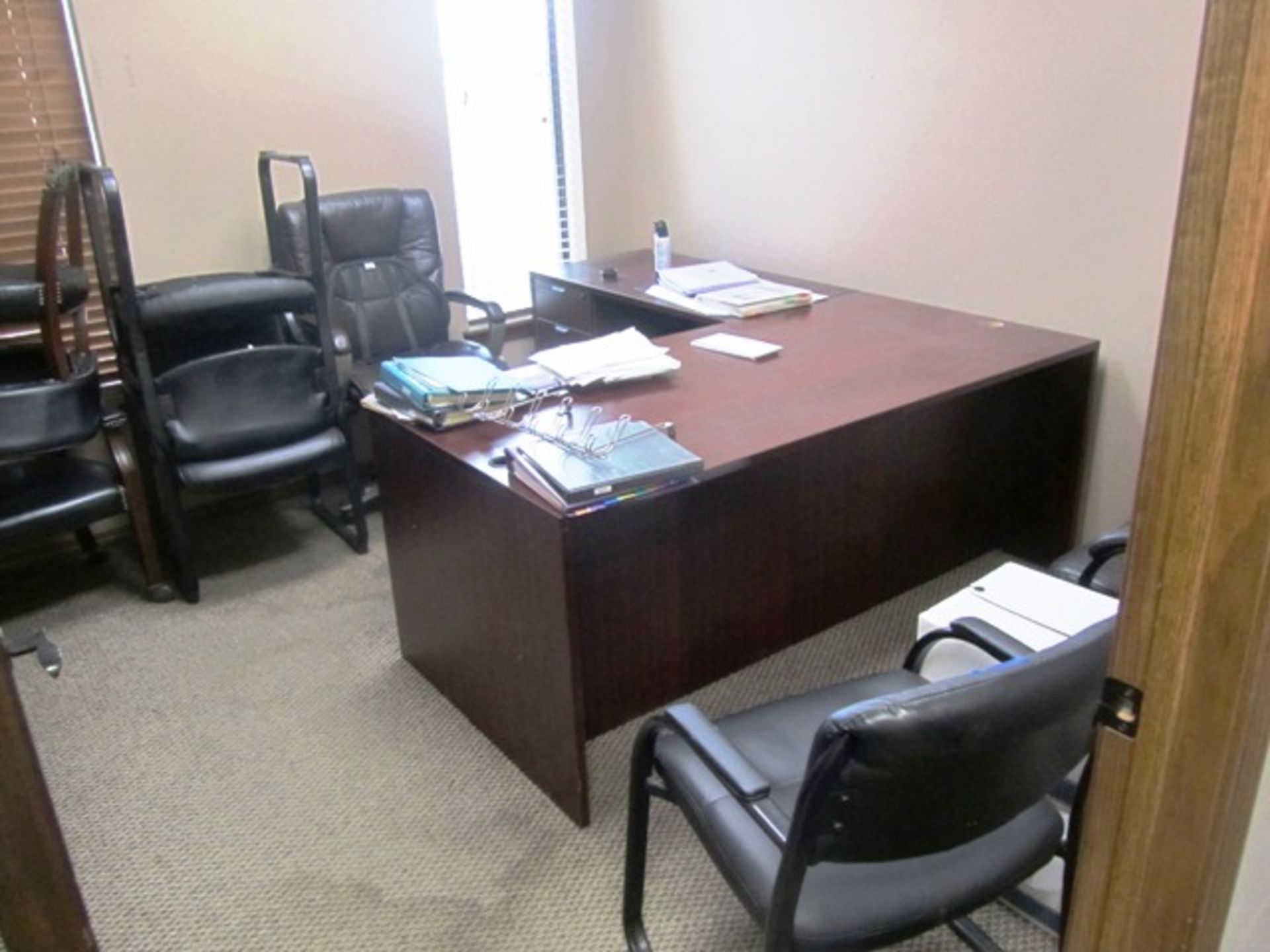 Contents of Office consisting of Desk with (4) Chairs (no computer)