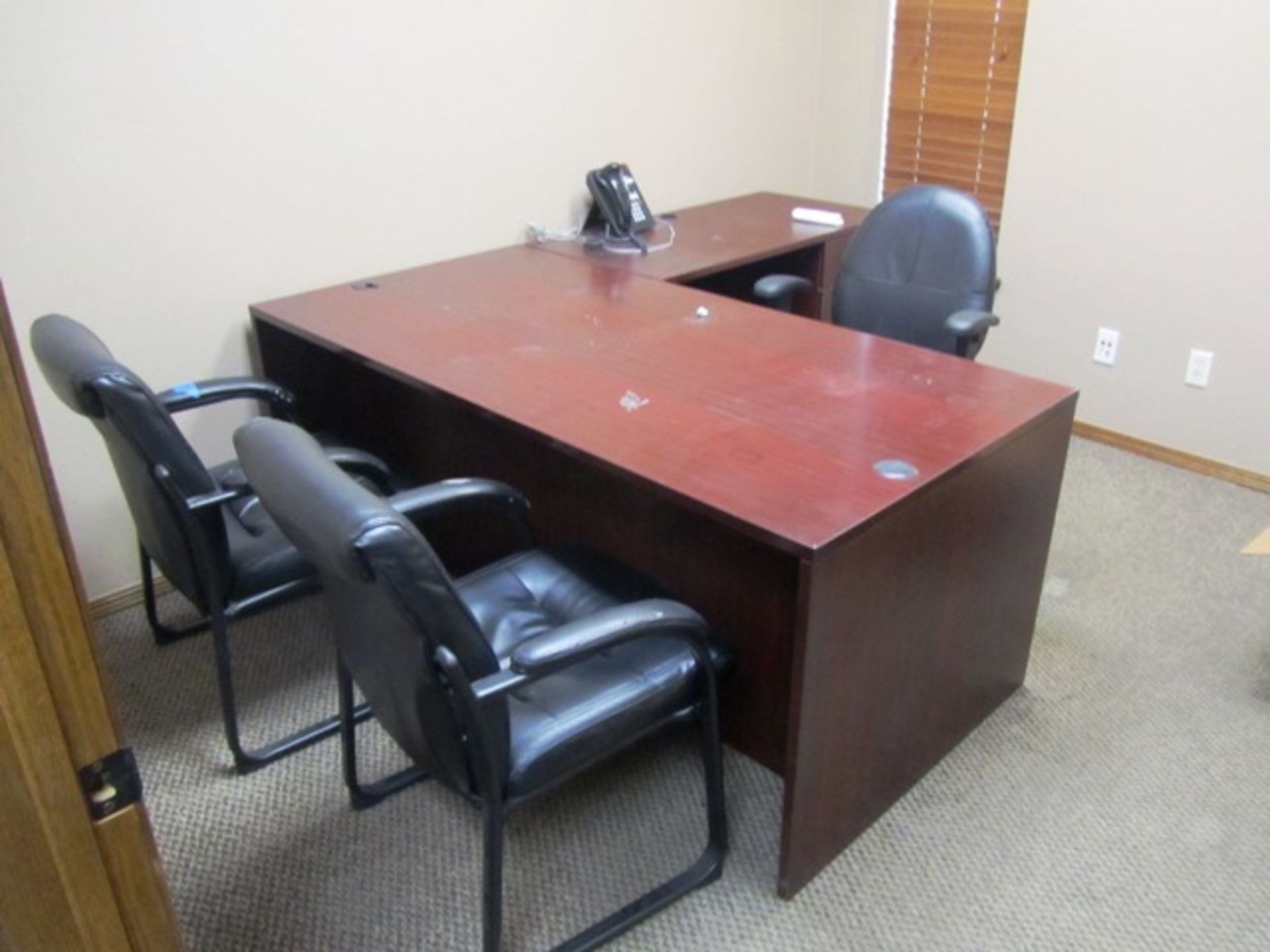 Contents of Office consisting of Desk with (3) Chairs