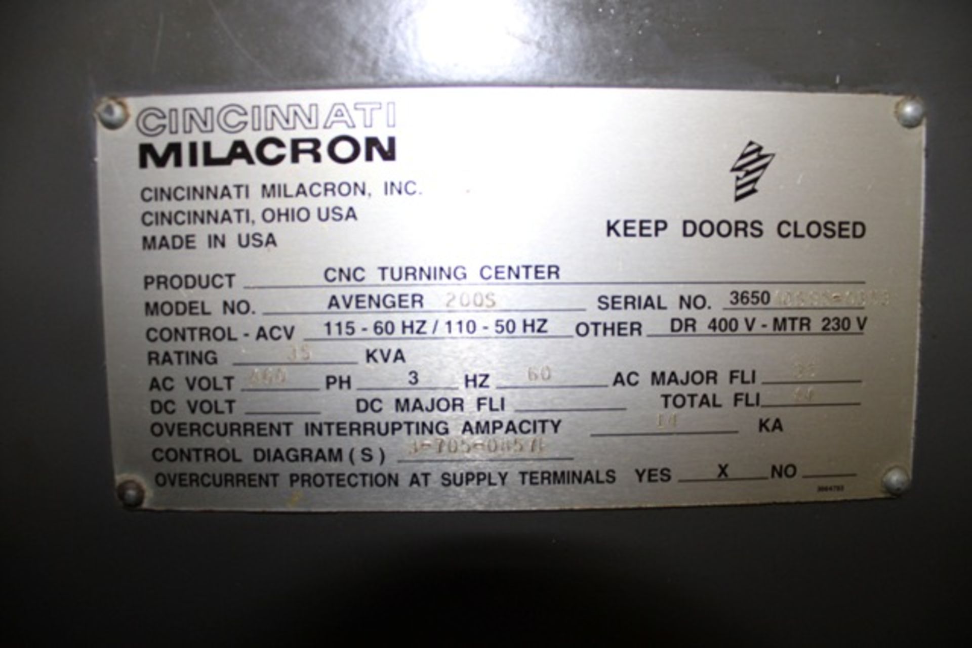 Cincinnati Milacron Avenger 200S CNC Turning Center - Image 5 of 5
