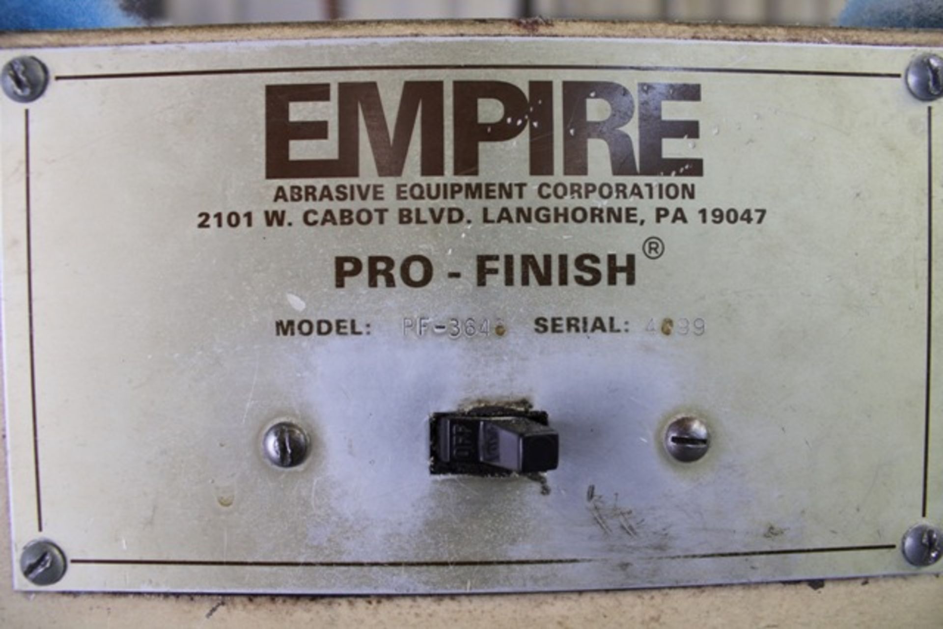 Empire Pro-Finish PF-3648 Abrasive Blast Machine - Image 4 of 4