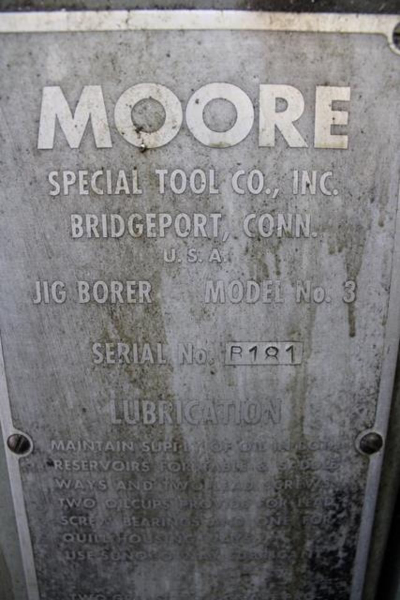 Moore No.3 Jig Borer with 11'' x 24'' Work Table - Image 3 of 3