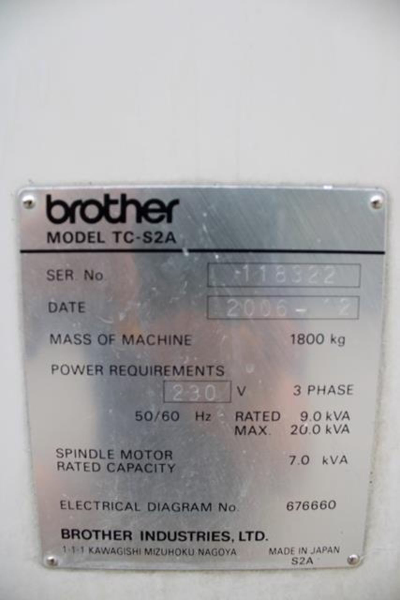 Brother Model TC-S2A 4-Axis CNC Tapping Center - Image 5 of 6