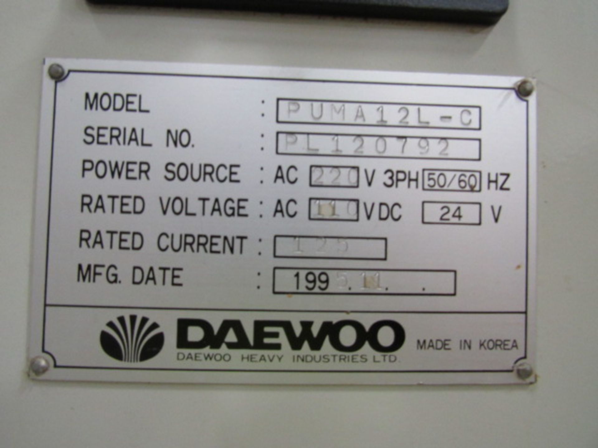 Daewoo Puma 12L-C CNC Turning Center - Image 8 of 8