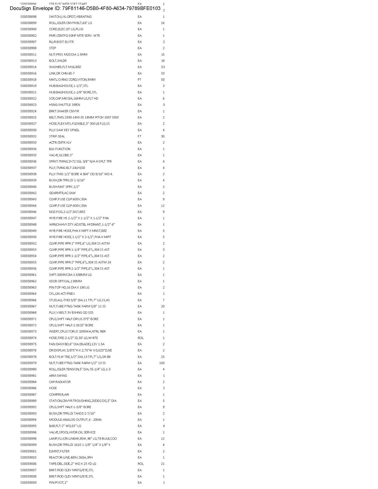 Spare Parts Inventory (see photos & PDF) Any items in area tagged other than 41 are not included) - Image 34 of 73