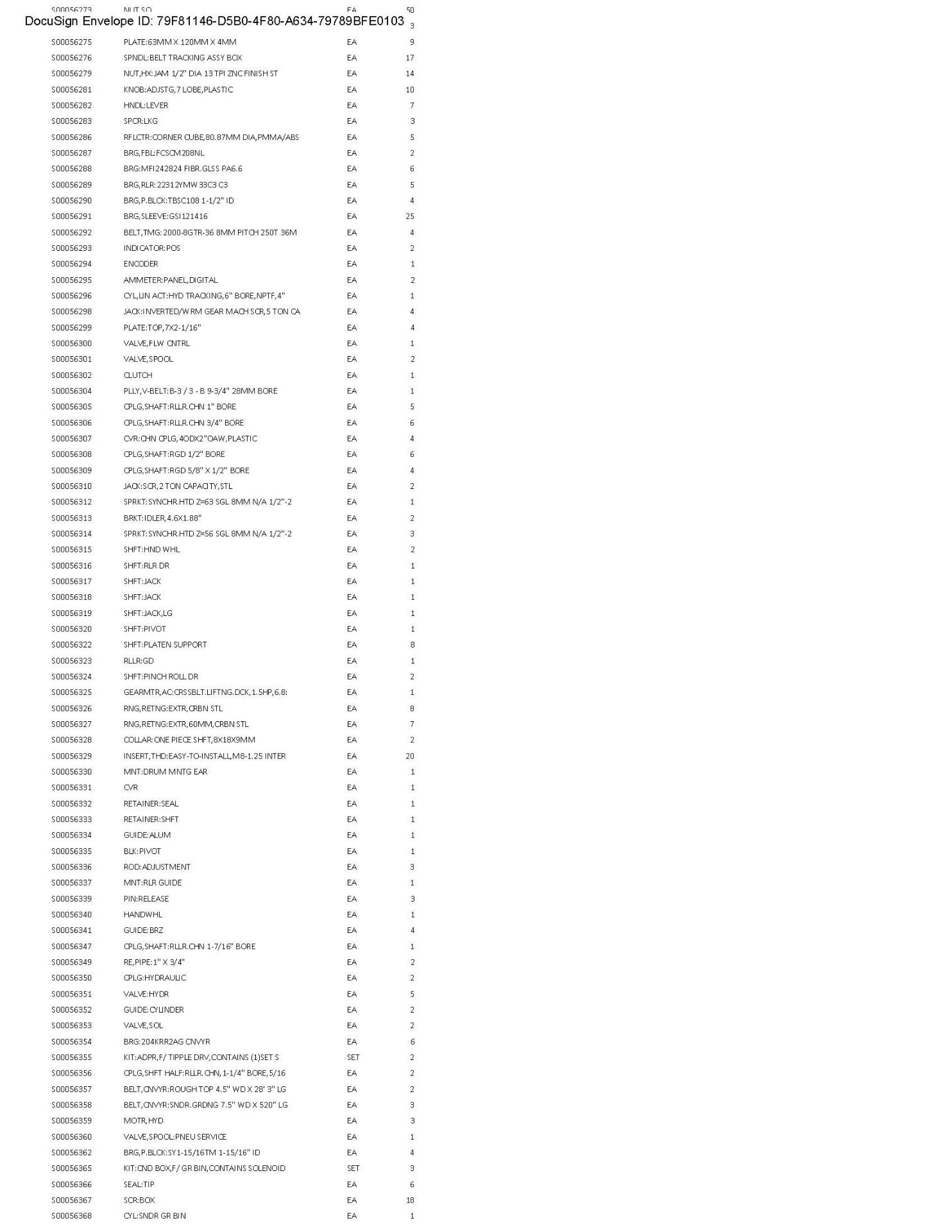 Spare Parts Inventory (see photos & PDF) Any items in area tagged other than 41 are not included) - Image 56 of 73