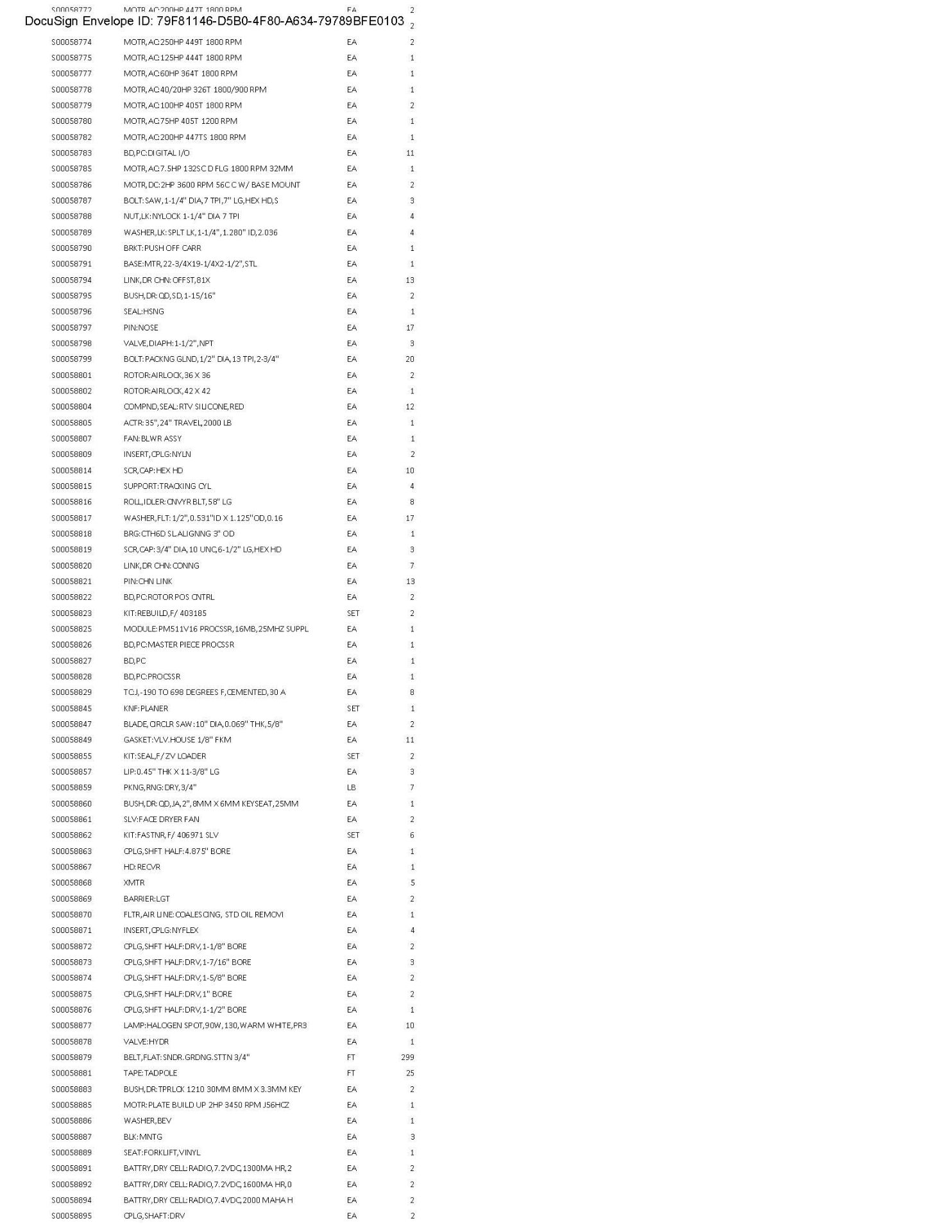 Spare Parts Inventory (see photos & PDF) Any items in area tagged other than 41 are not included) - Image 35 of 73