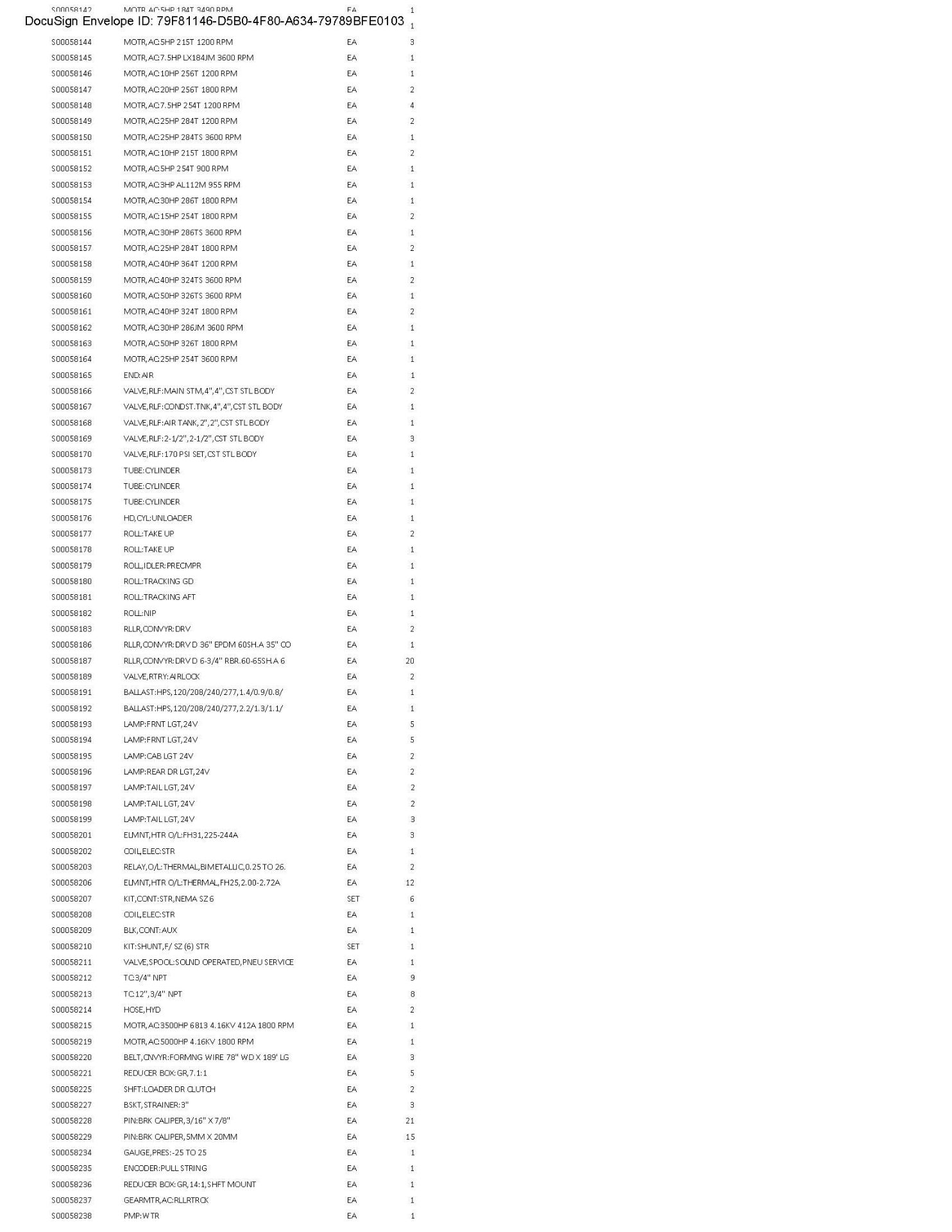 Spare Parts Inventory (see photos & PDF) Any items in area tagged other than 41 are not included) - Image 41 of 73