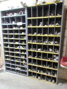 2 Sections of Shelving with Ts, Ls, Unions & Cups