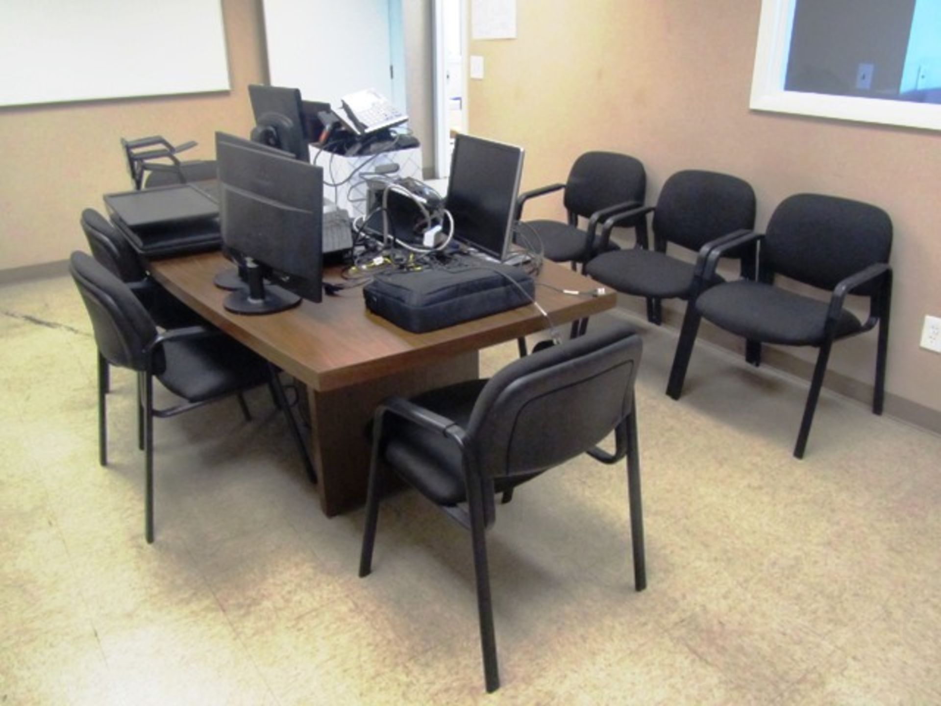 5' x 10' Conference Table with (10) Chairs (no computers)