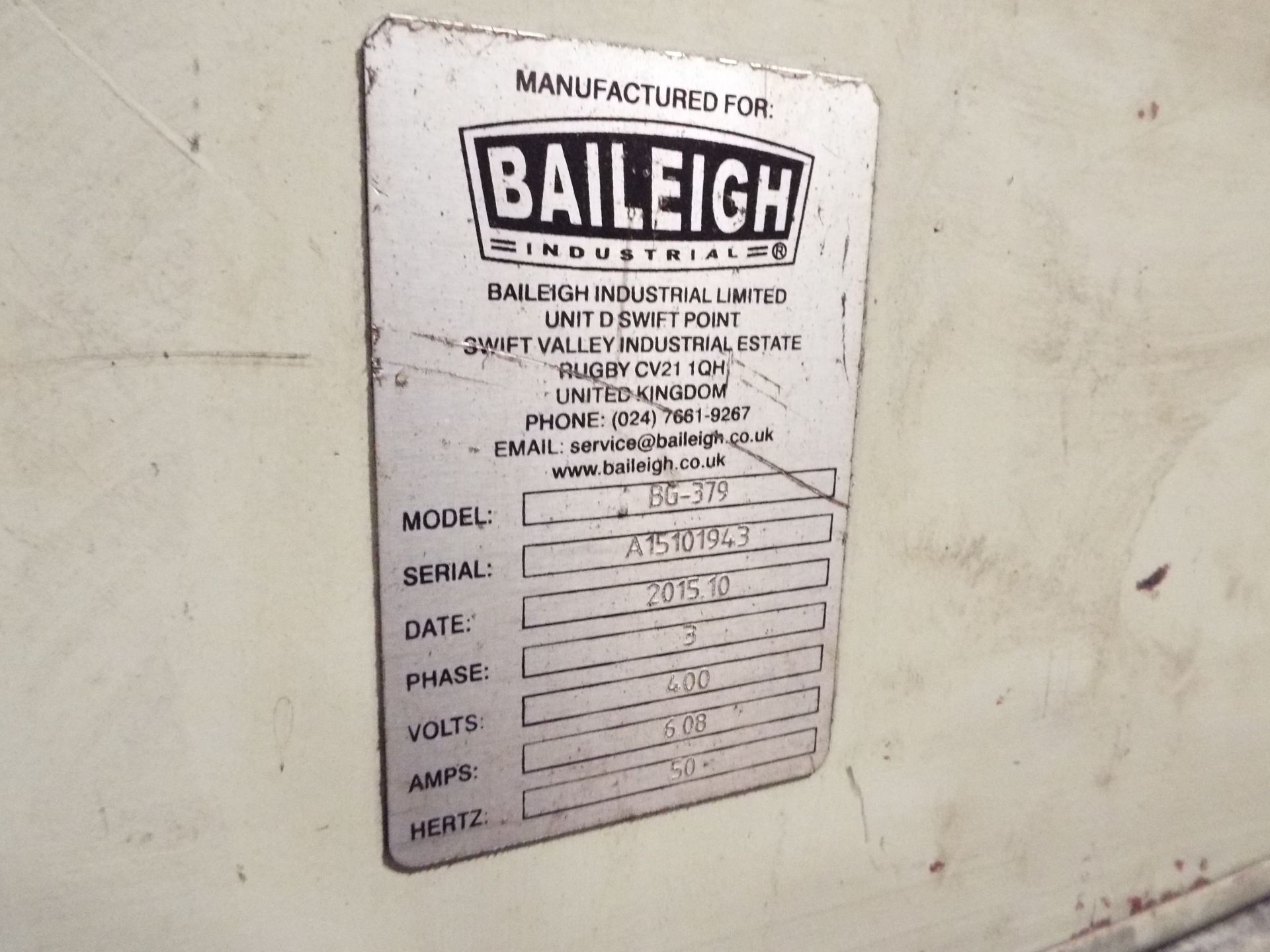 Baileigh BG-379 Belt Grinder - Image 2 of 3