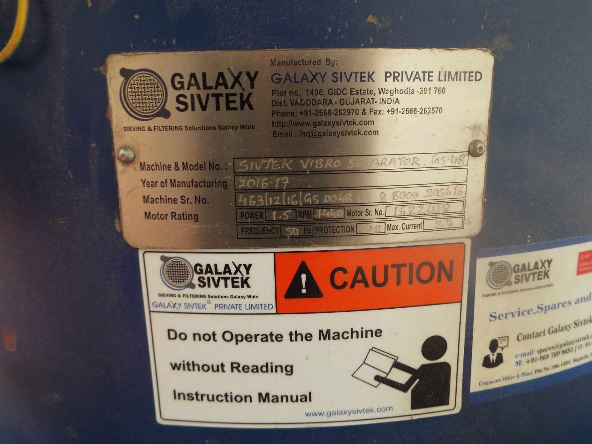 Galaxy Sivtek GS-48 Vibro separator. - Image 2 of 6