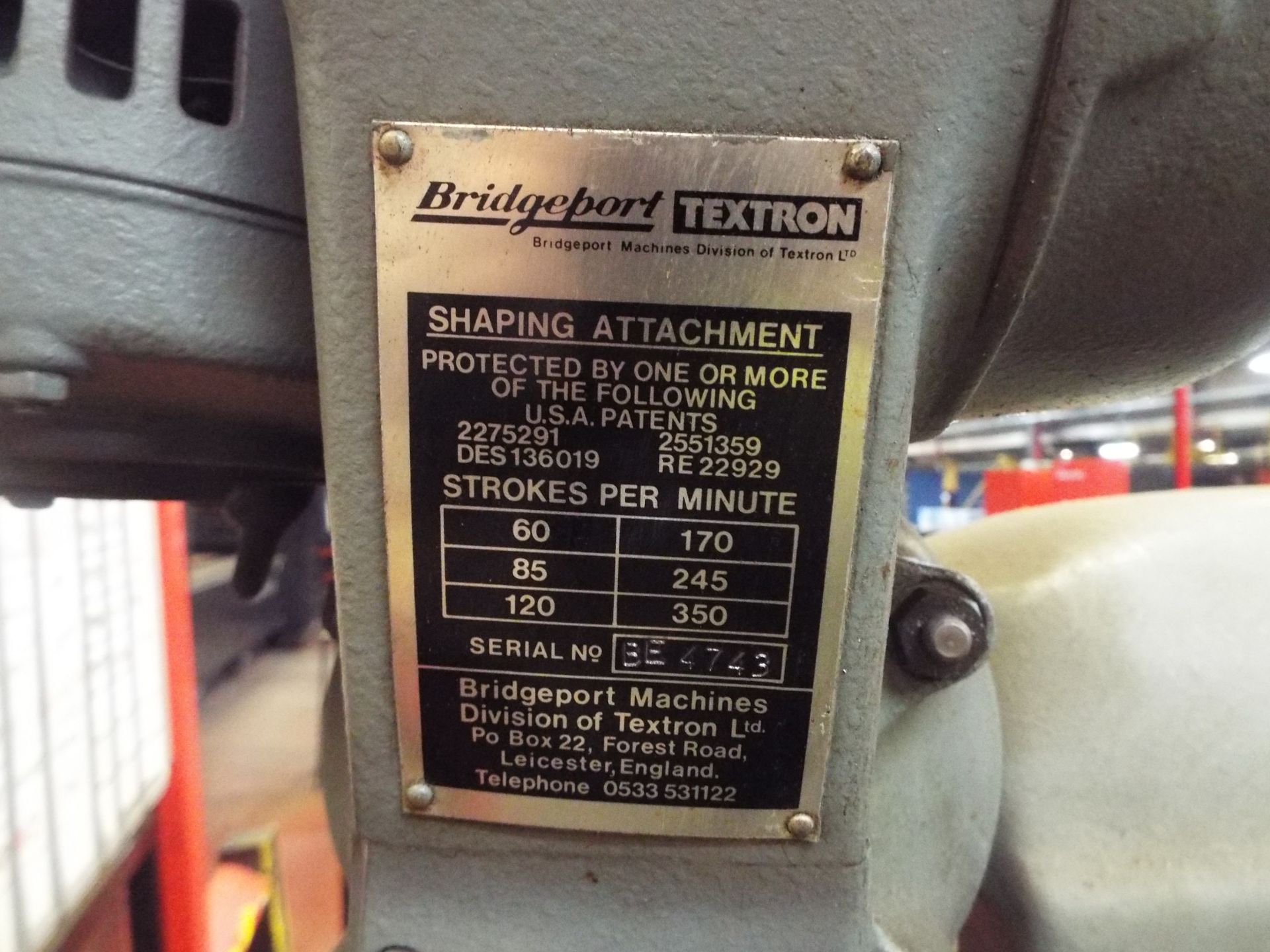 Bridgeport Turret Milling Machine with Shaping Attachment - Image 5 of 13