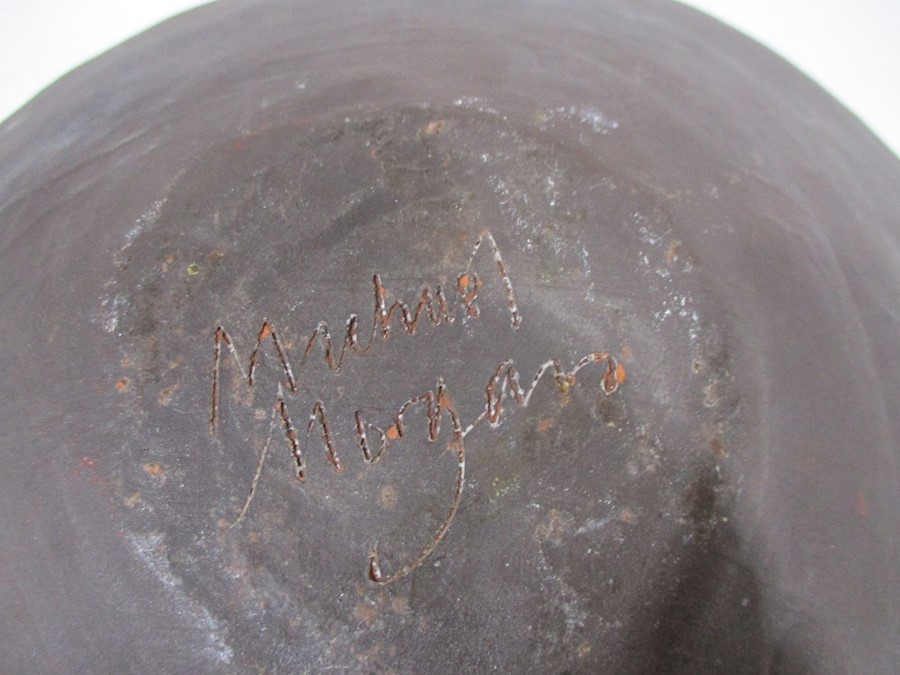 A Michael Morgan studio pottery bowl (chip to rim) W29cm along with a large glazed studio pottery - Image 11 of 12