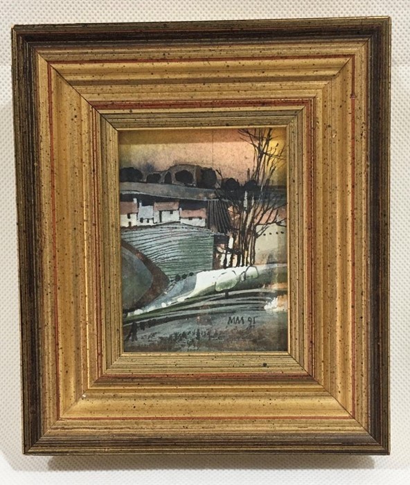 "Early Snow" A small framed watercolour, bodycolour and ink by Michael Morgan, dated 1991 -