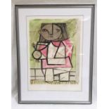 A framed limited edition lithograph entitled "Enfant en Pied" by Pablo Picasso, numbered 326 of