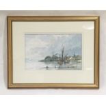 A framed watercolour entitled "Pinmill - Suffolk" signed by artist Brian Giffin, dated May 1997.