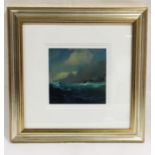 "Misty Headland" a signed oil painting by Alan Kingwell - Overall size 41.5cm x 41.5cm