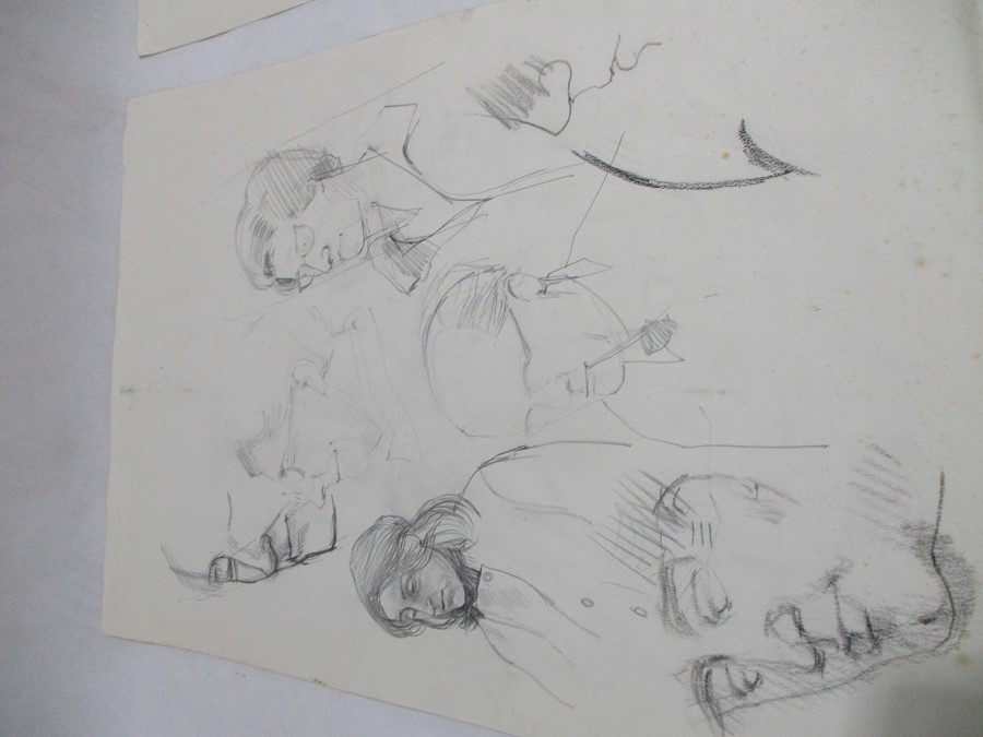 A selection of early working sketches by artist Michael Morgan R.I one dated to 1974 - Image 7 of 8