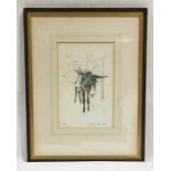 "Gozo" a framed drawing by Michael Morgan, dated 1975 - Overall size 36cm x 26cm