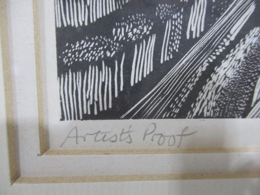 A black and white framed artist's proof signed J Cassford, dated1966 - Overall size 29cm x 31.5cm - Image 4 of 6