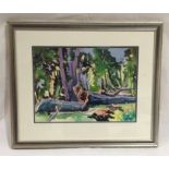 A framed watercolour entitled "After The Storm - Dillington" by artist Donald De Groot. Overall size