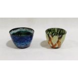 Two enamelled on copper bowls, tallest 6cm