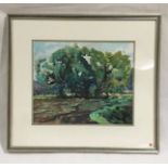 A framed watercolour by artist Donald De Groot. Overall size 52cm x 57cm