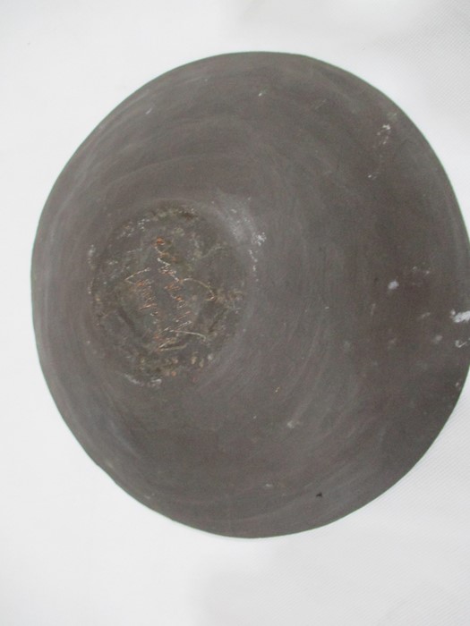 A Michael Morgan studio pottery bowl (chip to rim) W29cm along with a large glazed studio pottery - Image 12 of 12