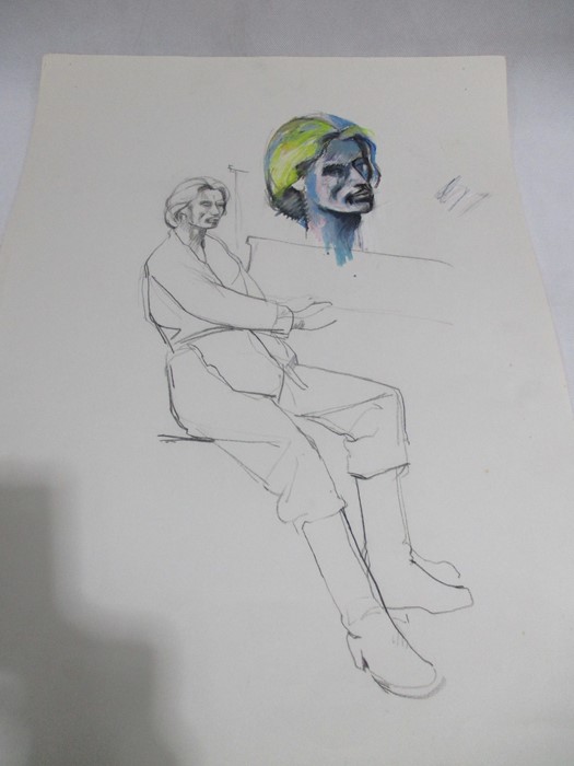 A selection of early working sketches by artist Michael Morgan R.I one dated to 1974 - Image 8 of 8