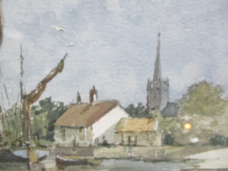 A framed watercolour entitled "Pinmill - Suffolk" signed by artist Brian Giffin, dated May 1997. - Image 5 of 8