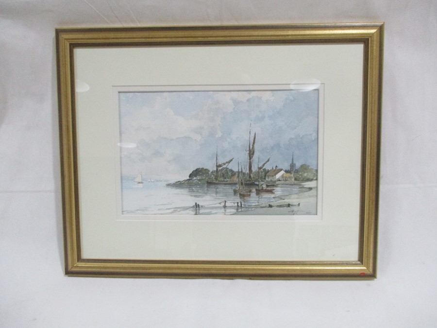 A framed watercolour entitled "Pinmill - Suffolk" signed by artist Brian Giffin, dated May 1997. - Image 2 of 8