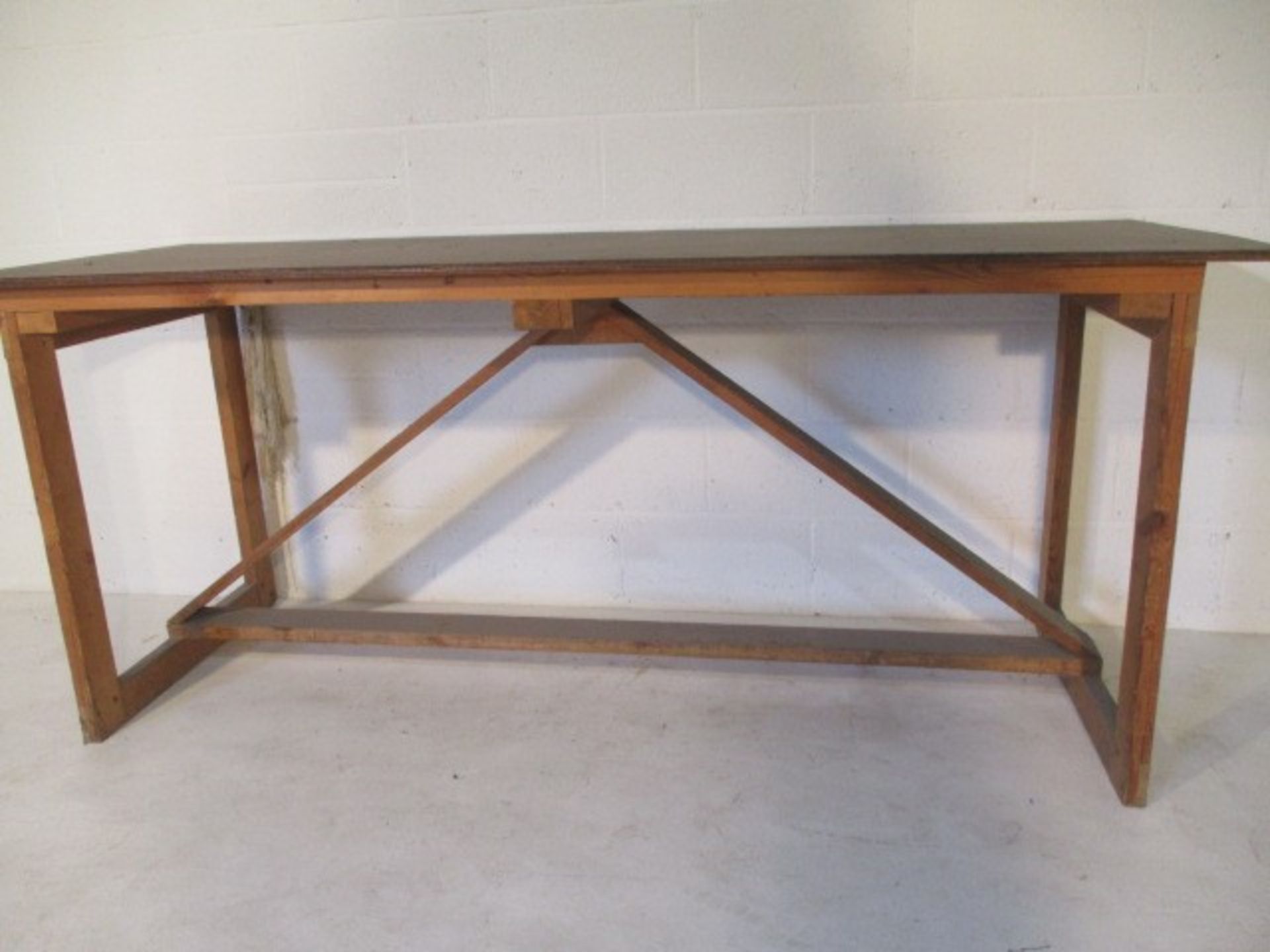 A handmade trestle style table, 205 cm x 72 cm x 90 cm - Image 5 of 5