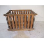 A slatted wooden bobbin trolley - length 108cm, width 70cm