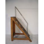 A set of industrial steps with hand rail, overall height 208 cm