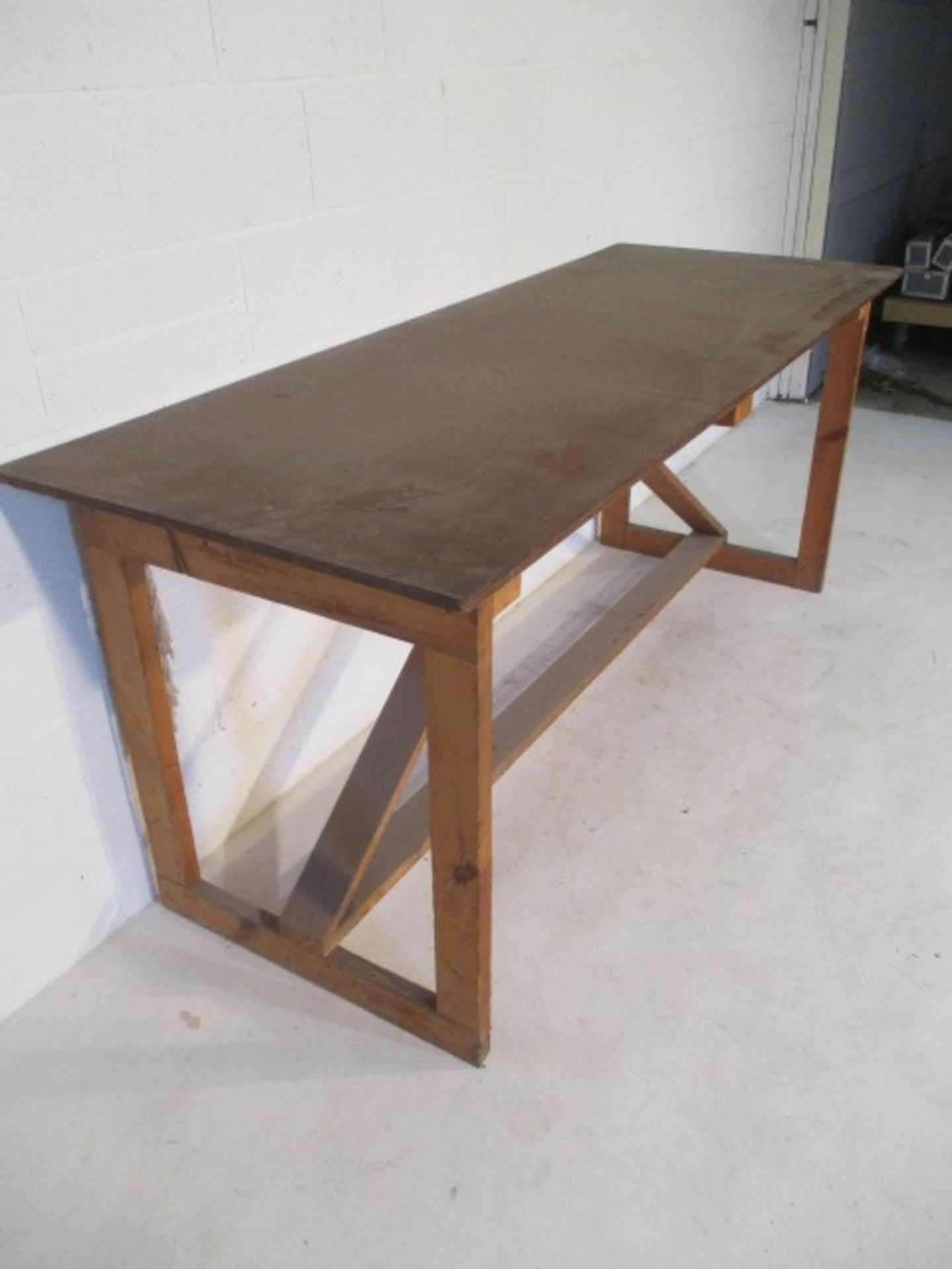 A handmade trestle style table, 205 cm x 72 cm x 90 cm - Image 2 of 5