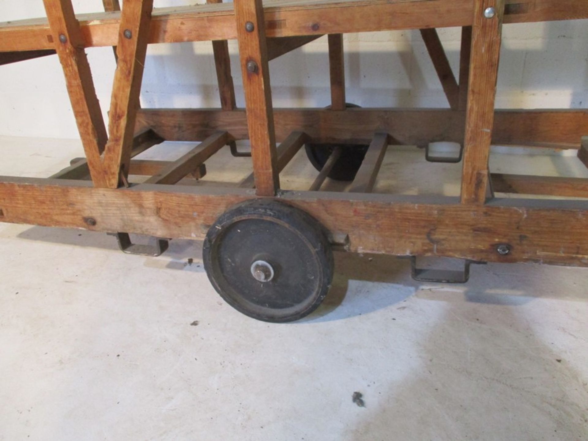 An industrial wooden trolley with platform - Image 4 of 11