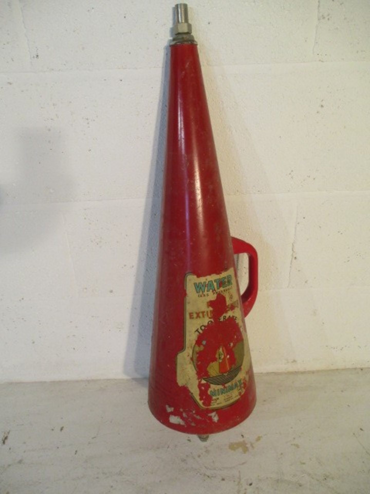 A Minimax cone shaped fire extinguisher- for decoration only