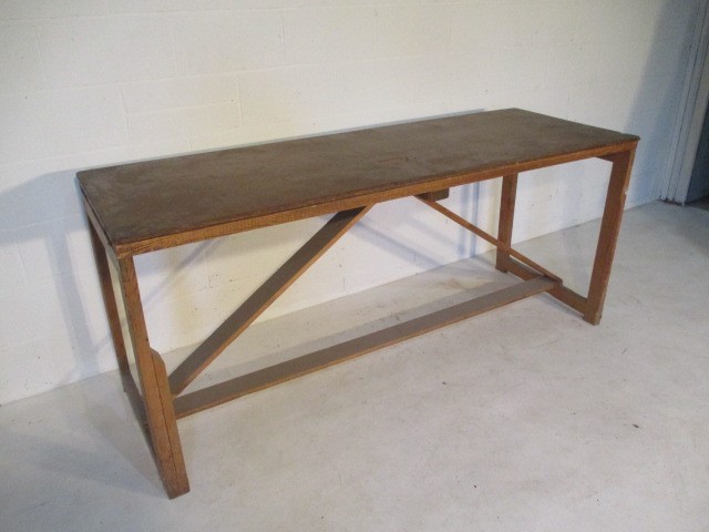 A handmade trestle style table, 205cm x 72 cm x 89 cm - Image 2 of 5