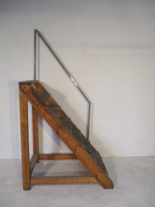 A set of handmade steps with rails, height 217 cm