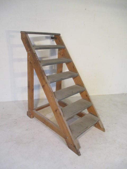 A set of handmade steps, height overall 137cm