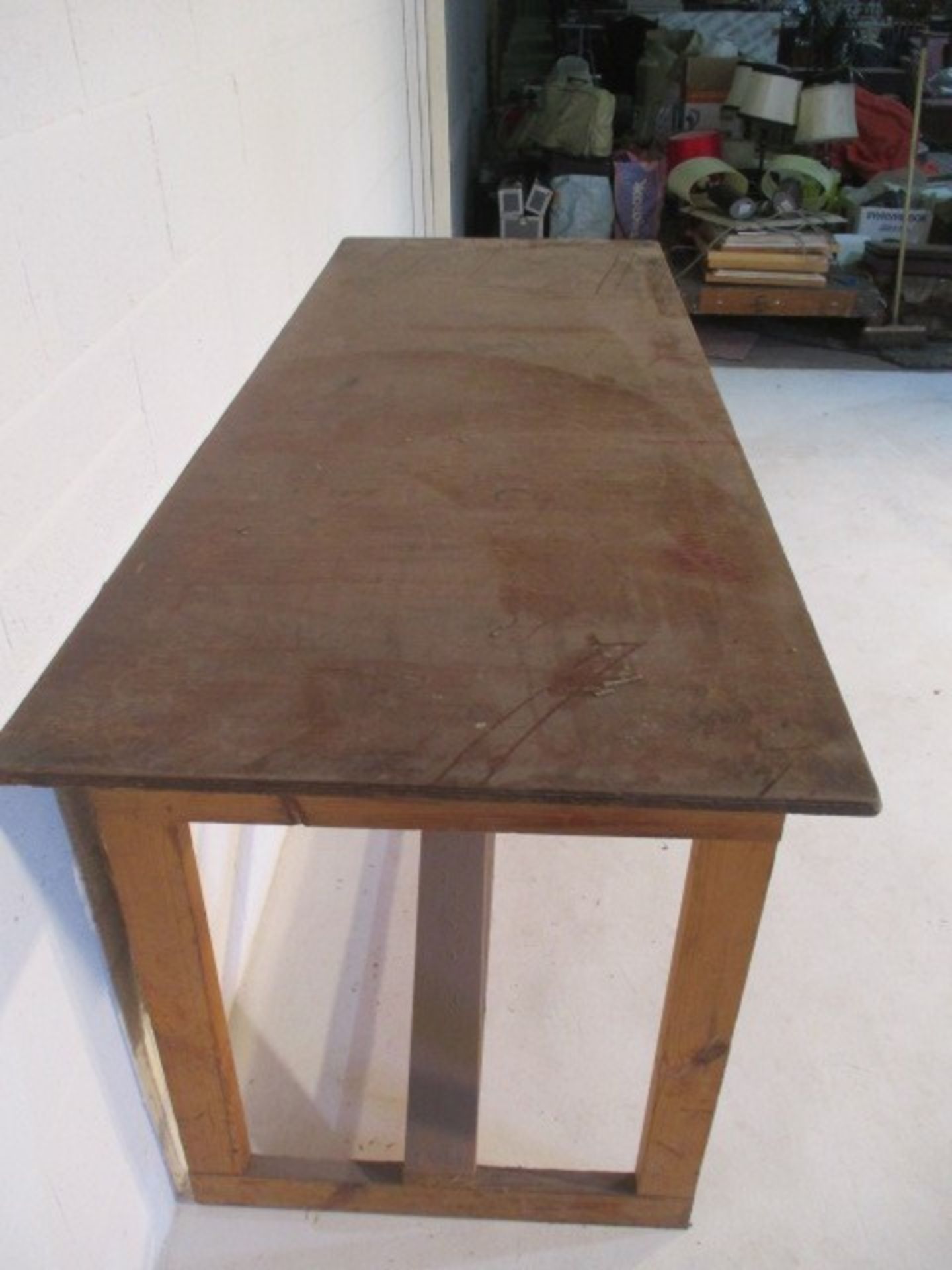 A handmade trestle style table, 205 cm x 72 cm x 90 cm - Image 3 of 5