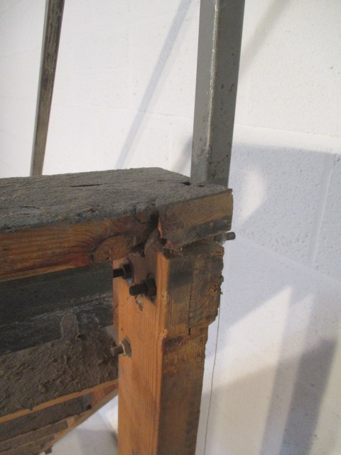 A set of handmade steps with rail, height overall 214 cm - Image 4 of 6