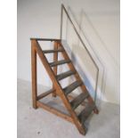 A set of handmade steps with handrail - overall height 207cm