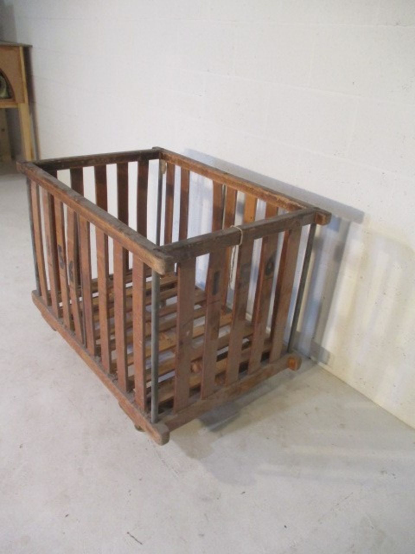 An industrial slatted bobbin trolley, 108 cm x 70 cm - Image 3 of 5