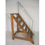 A set of handmade steps with rail, overall height 207cm