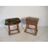 Two crude handmade industrial stools