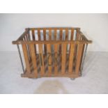 A slatted wooden bobbin trolley - length 110cm, width 70cm