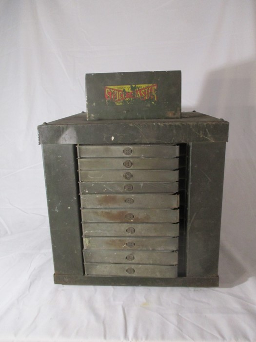 An industrial multi purpose stock master revolving cabinet